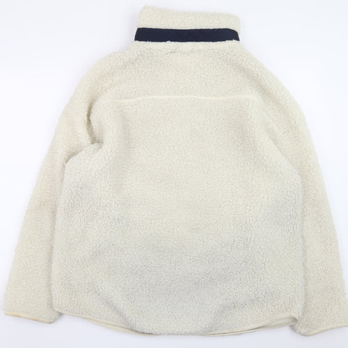 H&M Men’s Ivory Fleece Full Zip Jacket Size S Regular Fit