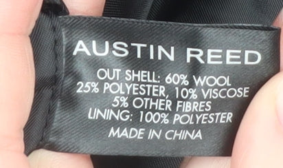 Austin Reed Men’s Black Wool Blend Double-Breasted Pea Coat XL