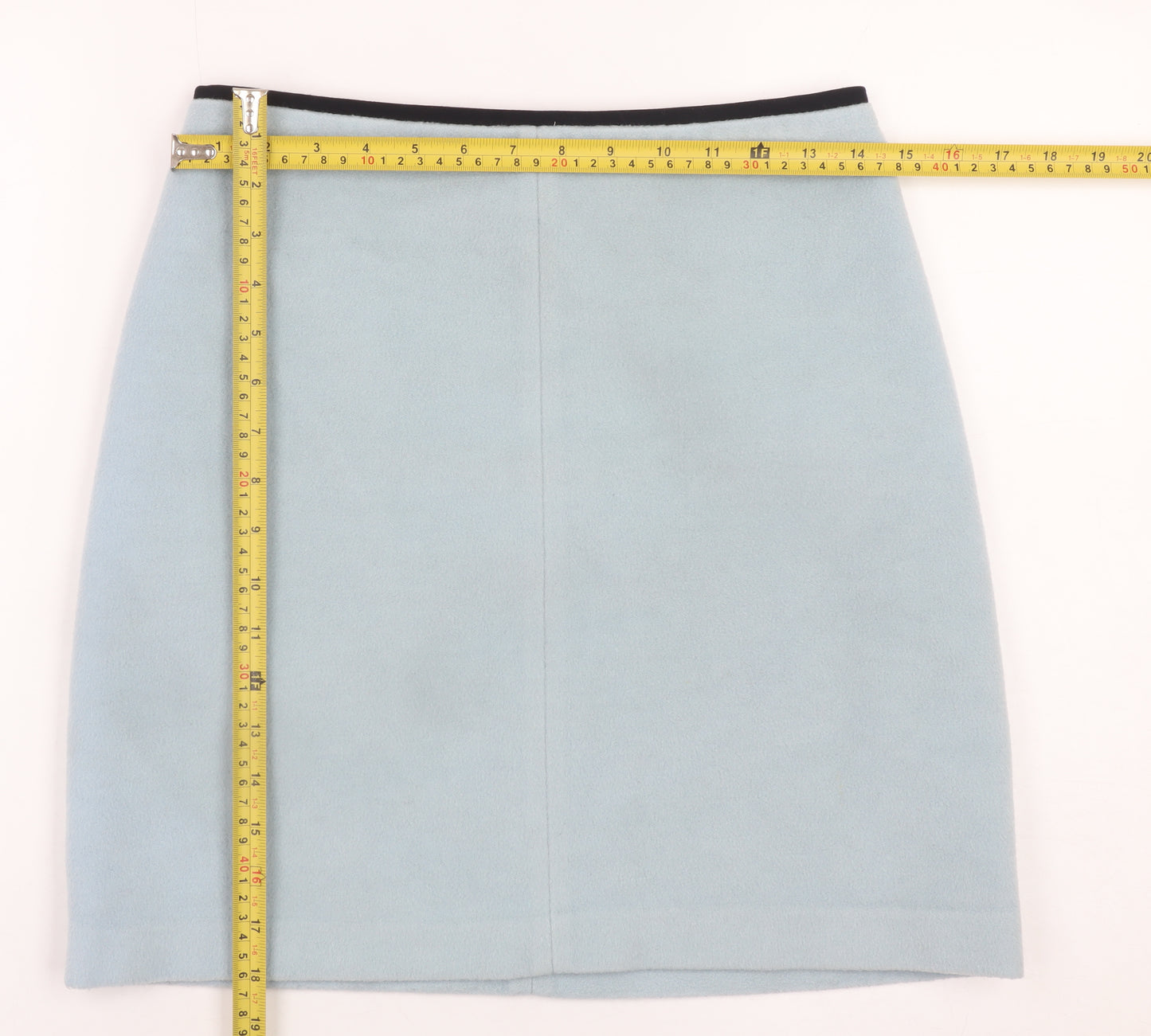 Marks and Spencer Women Blue Wool Blend Knee Length Pencil Skirt UK 8