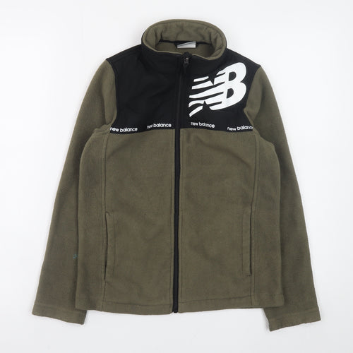 New Balance Boys Green Fleece Track Jacket Size 8 Years Full Zip