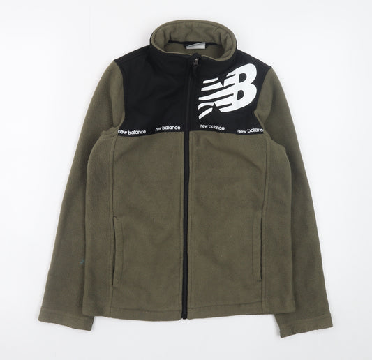 New Balance Boys Green Fleece Track Jacket Size 8 Years Full Zip