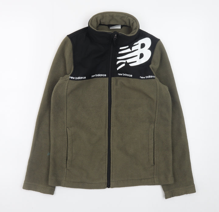 New Balance Boys Green Fleece Track Jacket Size 8 Years Full Zip