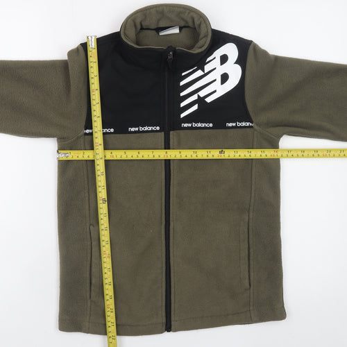 New Balance Boys Green Fleece Track Jacket Size 8 Years Full Zip