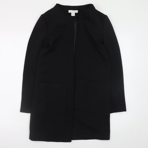 H&M Women’s Black Mid-Length Regular Fit Coat Size 8