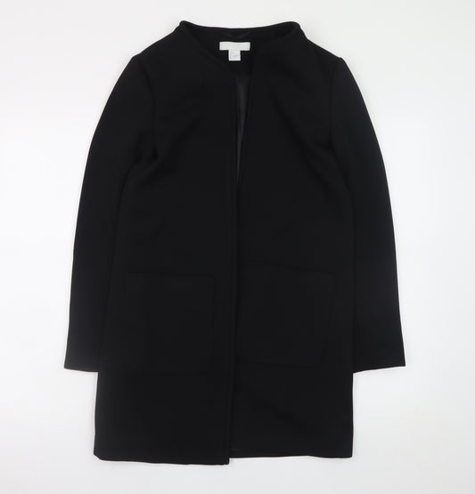 H&M Women’s Black Mid-Length Regular Fit Coat Size 8