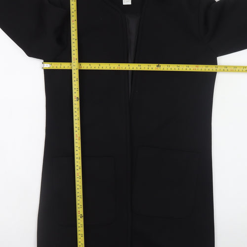 H&M Women’s Black Mid-Length Regular Fit Coat Size 8