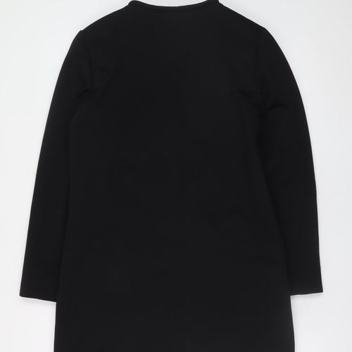 H&M Women’s Black Mid-Length Regular Fit Coat Size 8