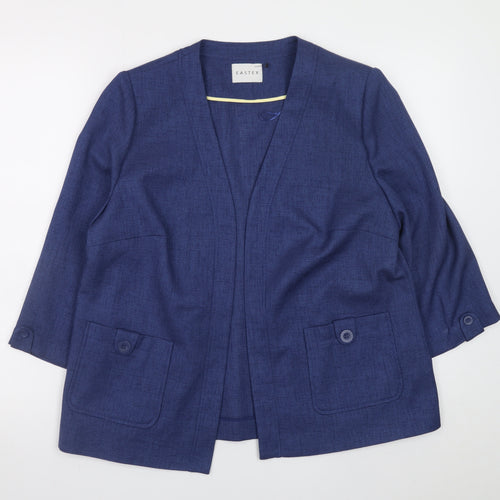Eastex Women's Blue Size 14 Classic Mid-Length Blazer Jacket