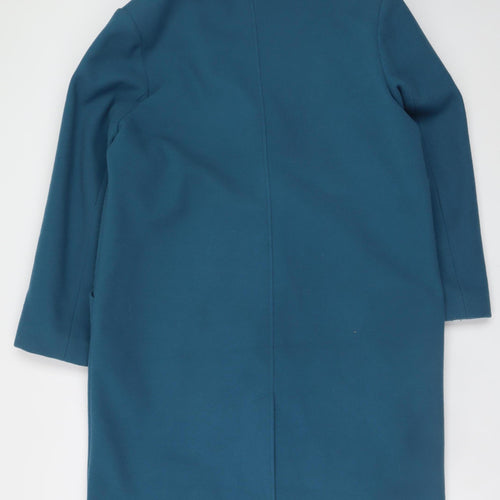 George Women's Teal Long Polyester Overcoat Size 16 Classic Style