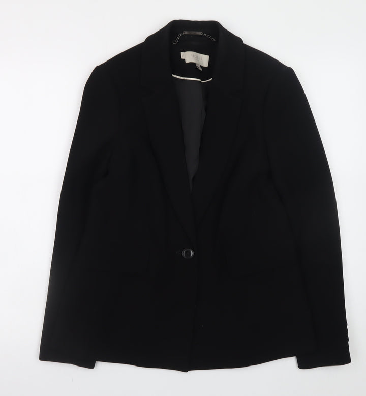 Hobbs Women’s Black Polyester Blazer UK 10 Classic Work Jacket
