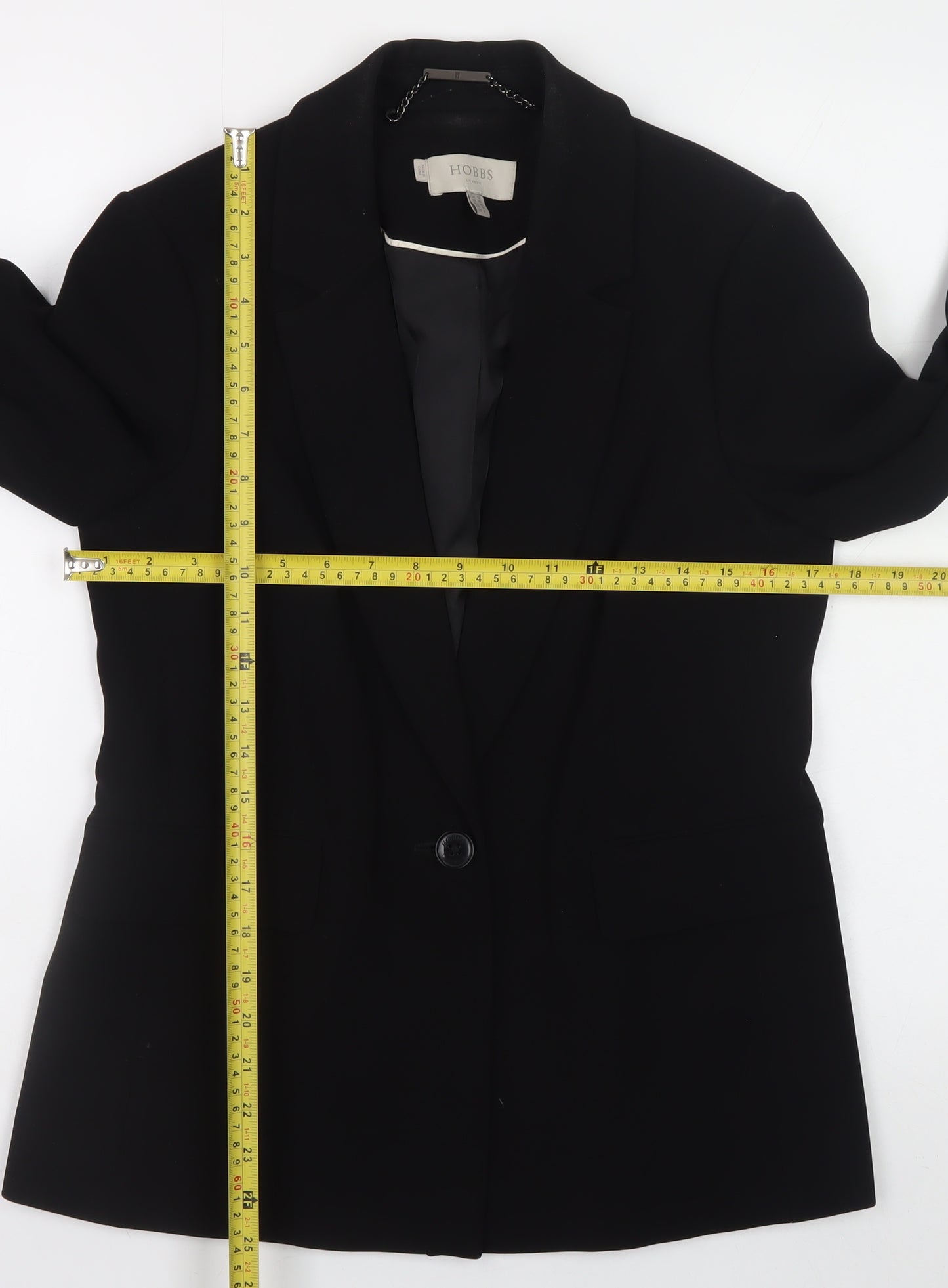 Hobbs Women’s Black Polyester Blazer UK 10 Classic Work Jacket