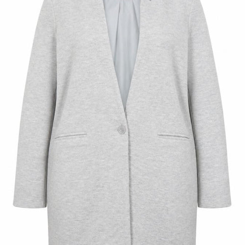 Vero Moda Women Grey Cotton Blend Mid-Length Coatigan Size 14