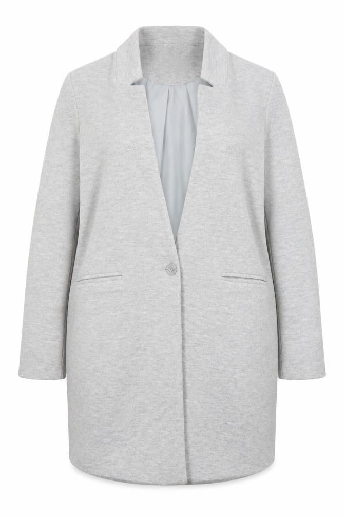 Vero Moda Women Grey Cotton Blend Mid-Length Coatigan Size 14