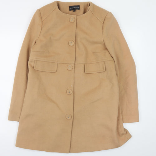 Marks and Spencer Women’s Beige Wool Blend Mid-Length Coat Size 14