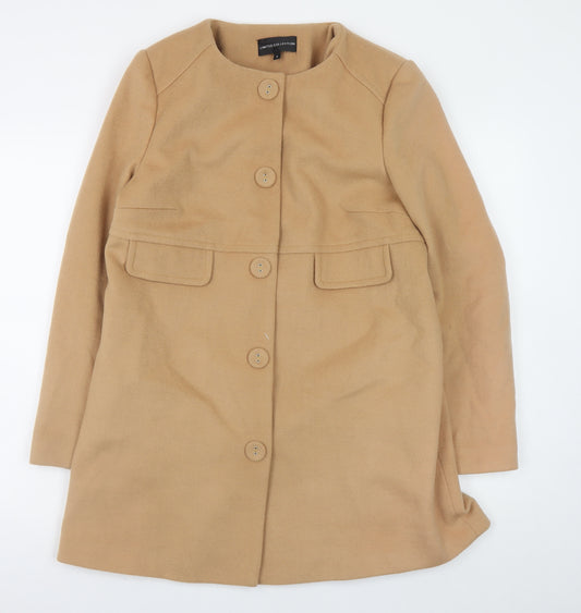 Marks and Spencer Women’s Beige Wool Blend Mid-Length Coat Size 14