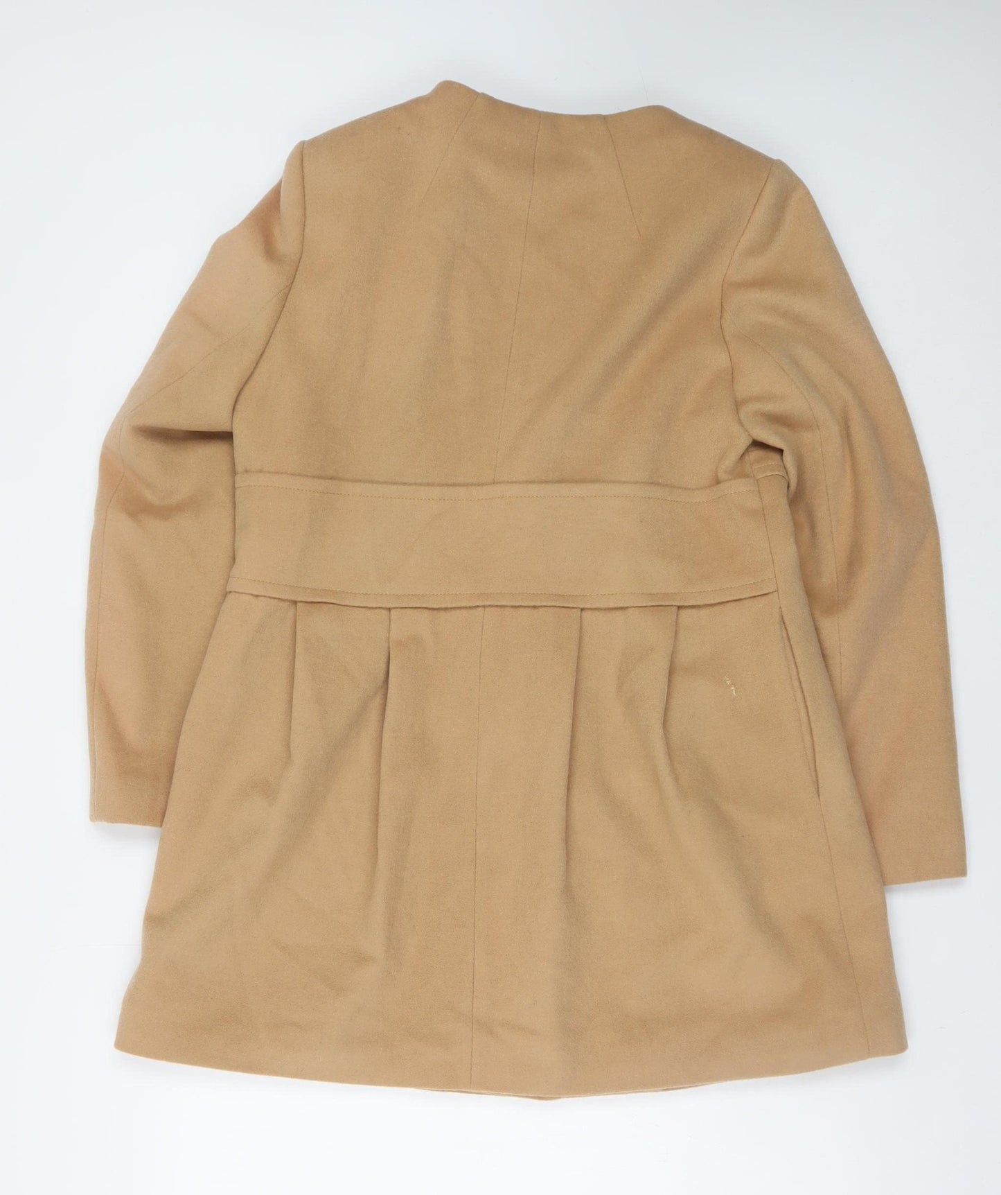 Marks and Spencer Women’s Beige Wool Blend Mid-Length Coat Size 14