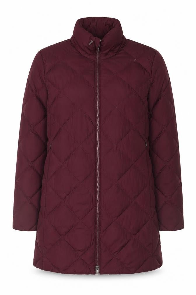 Front view of Columbia Women's Red 2XL Long Quilted Puffer Coat