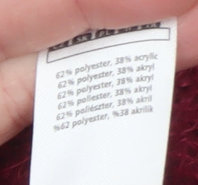 F&F Womens Red Sequin Bow Fluffy Pullover Jumper Size 14