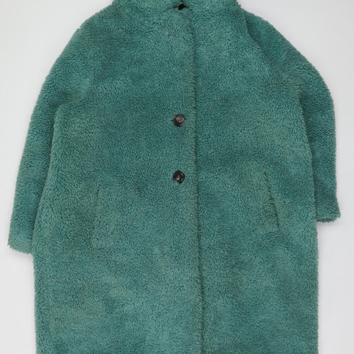 Papaya Petite Green Teddy Coat Women's Size 18 Polyester Mid-Length