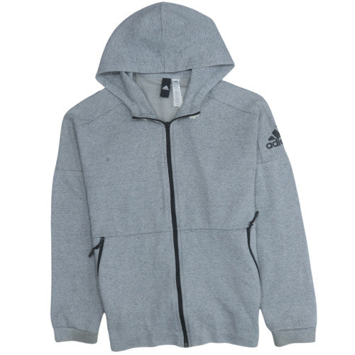 Adidas Men’s Grey Full Zip Hoodie Size S Regular Fit Sportswear
