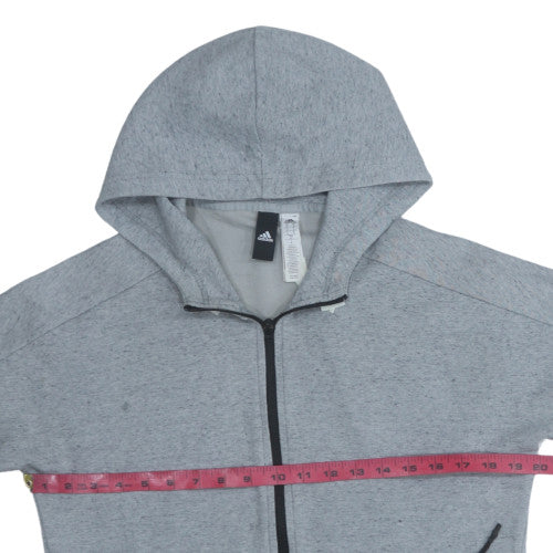Adidas Men’s Grey Full Zip Hoodie Size S Regular Fit Sportswear