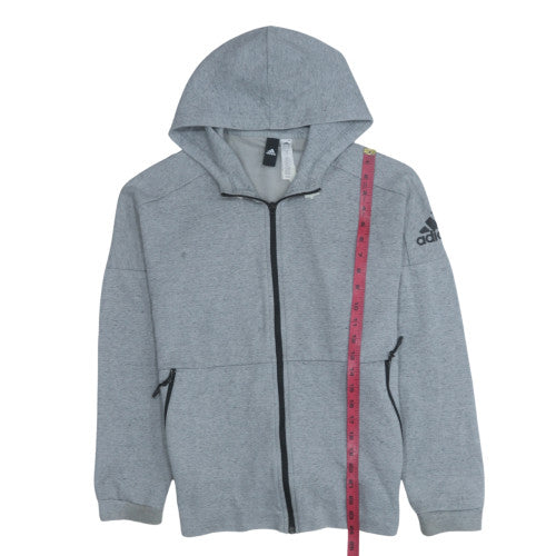 Adidas Men’s Grey Full Zip Hoodie Size S Regular Fit Sportswear
