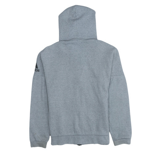 Adidas Men’s Grey Full Zip Hoodie Size S Regular Fit Sportswear