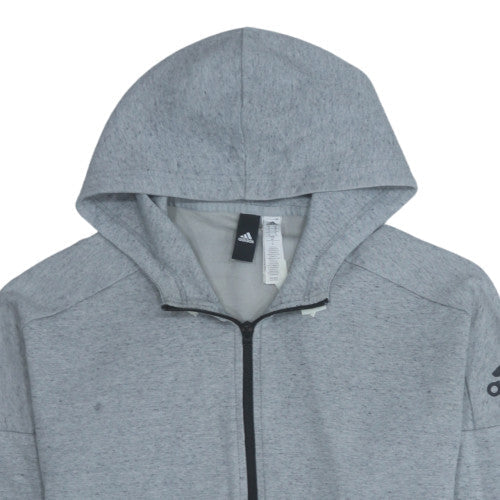 Adidas Men’s Grey Full Zip Hoodie Size S Regular Fit Sportswear