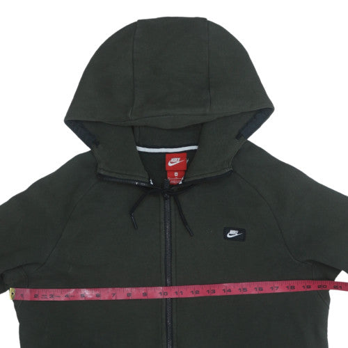Nike Mens Green Full Zip Hoodie Fleece Regular Fit Size M