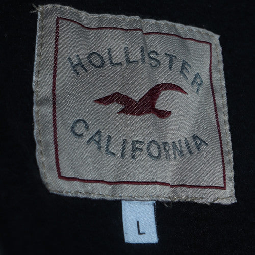 Hollister Women’s Black Full Zip Hoodie Large Fleece Lined Casual