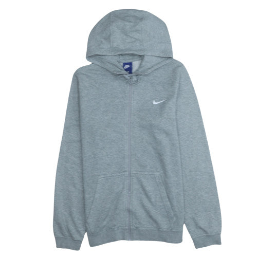 Nike Mens Grey Full Zip Hoodie Small Cotton Blend Fleece
