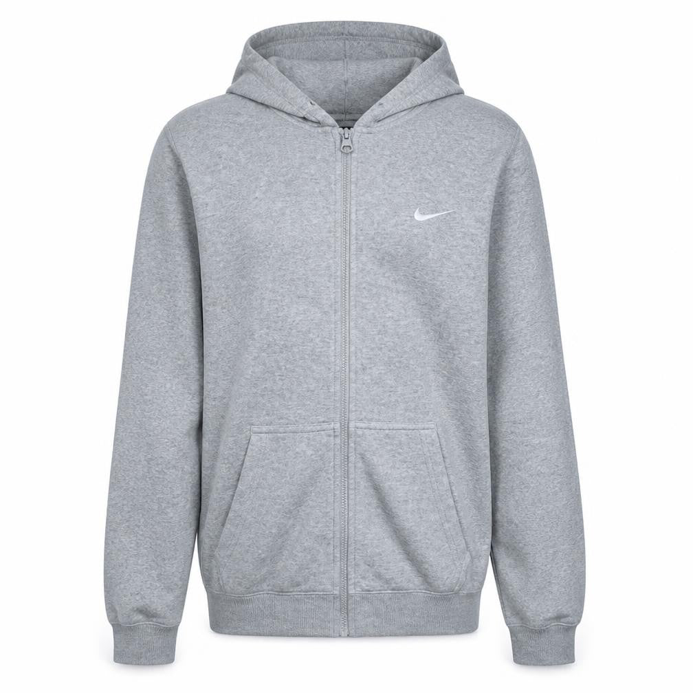 Nike Mens Grey Full Zip Hoodie Small Cotton Blend Fleece