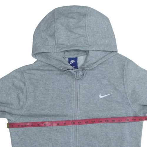Nike Mens Grey Full Zip Hoodie Small Cotton Blend Fleece