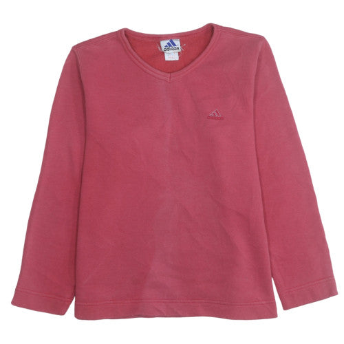 Adidas Women’s Red V-Neck Pullover Sweatshirt Size M Cotton