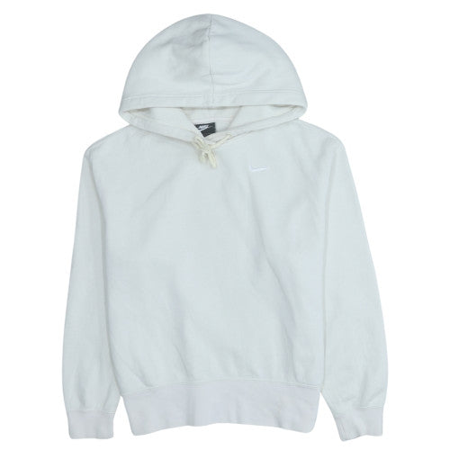 Nike Womens White Pullover Hoodie XS Cotton Blend Logo Sweatshirt