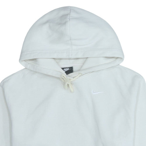 Nike Womens White Pullover Hoodie XS Cotton Blend Logo Sweatshirt
