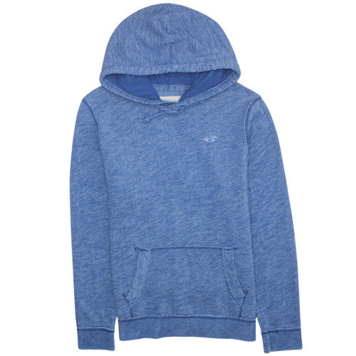 Hollister Men's Blue Pullover Hoodie Size S Logo Fleece Sweatshirt