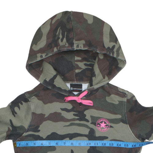 Converse Women’s Camouflage Pullover Hoodie Small Green Pink Trim
