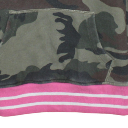 Converse Women’s Camouflage Pullover Hoodie Small Green Pink Trim