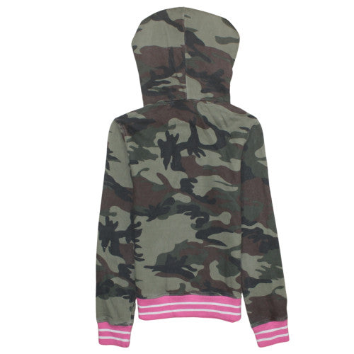 Converse Women’s Camouflage Pullover Hoodie Small Green Pink Trim