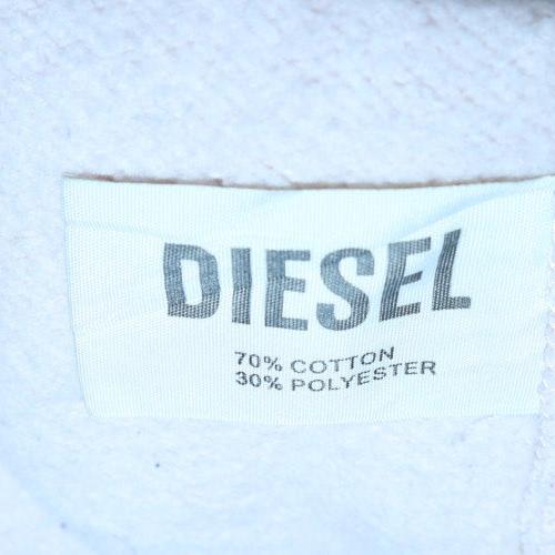 Diesel Womens Beige Small Pullover Hoodie with Logo Embroidery