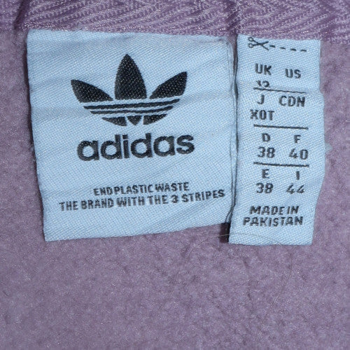 Adidas Women’s Mauve Pullover Hoodie Size 12 Cotton Blend