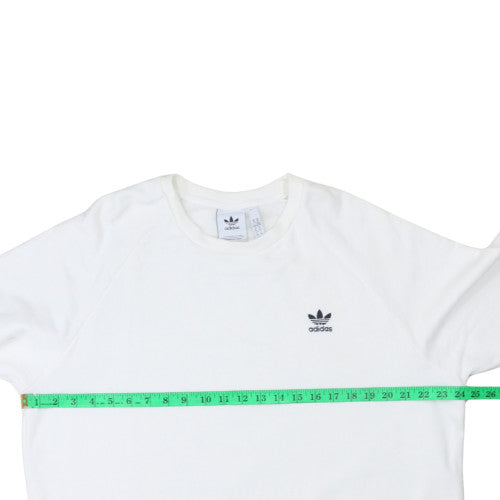 Adidas Men’s White XL Crew Neck Pullover Sweatshirt Logo Lightweight