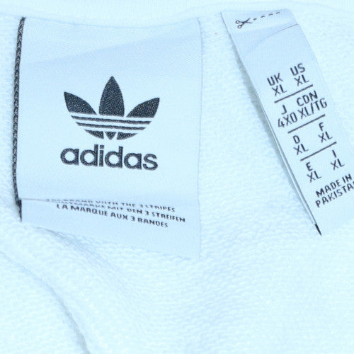 Adidas Men’s White XL Crew Neck Pullover Sweatshirt Logo Lightweight