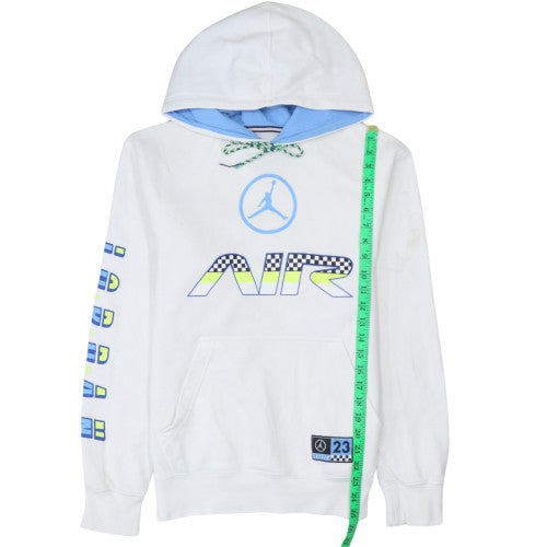 Jordan Mens White Pullover Hoodie L Sports Graphic Fleece