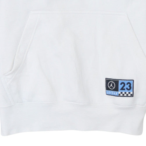Jordan Mens White Pullover Hoodie L Sports Graphic Fleece