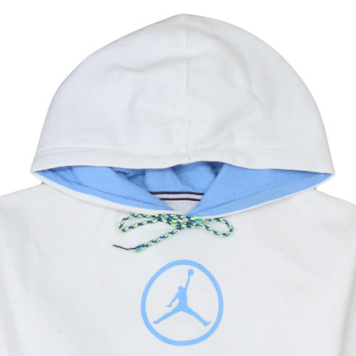 Jordan Mens White Pullover Hoodie L Sports Graphic Fleece