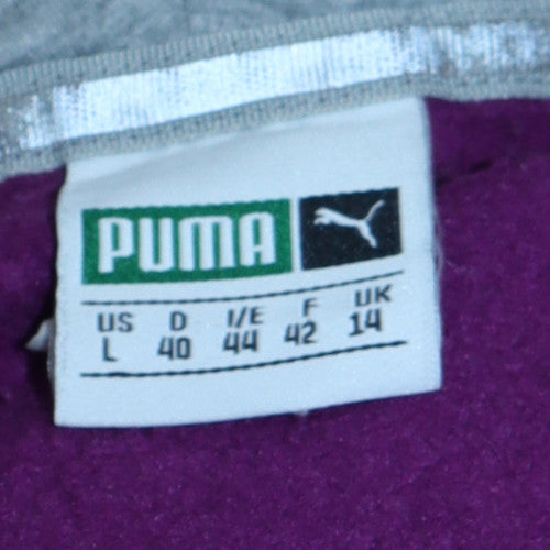 Puma Women’s Purple Black Colourblock Pullover Hoodie UK 14