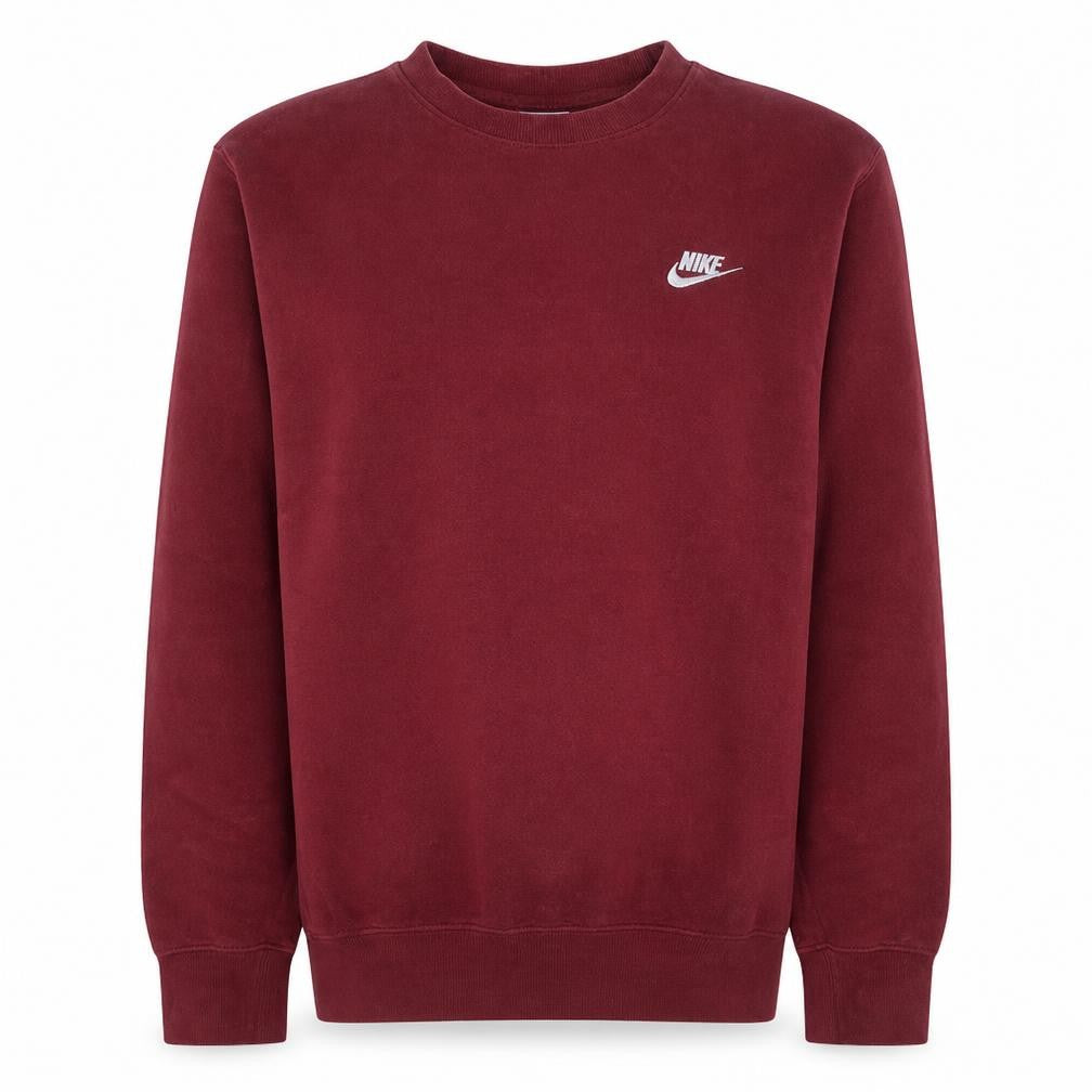 Front view of Nike Men's Red Crew Neck Pullover Sweatshirt XS