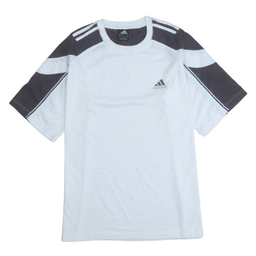 Adidas Men's White and Black Short Sleeve Crew Neck Sports T-Shirt Size L